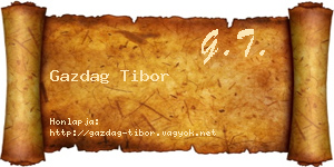 Gazdag Tibor névjegykártya